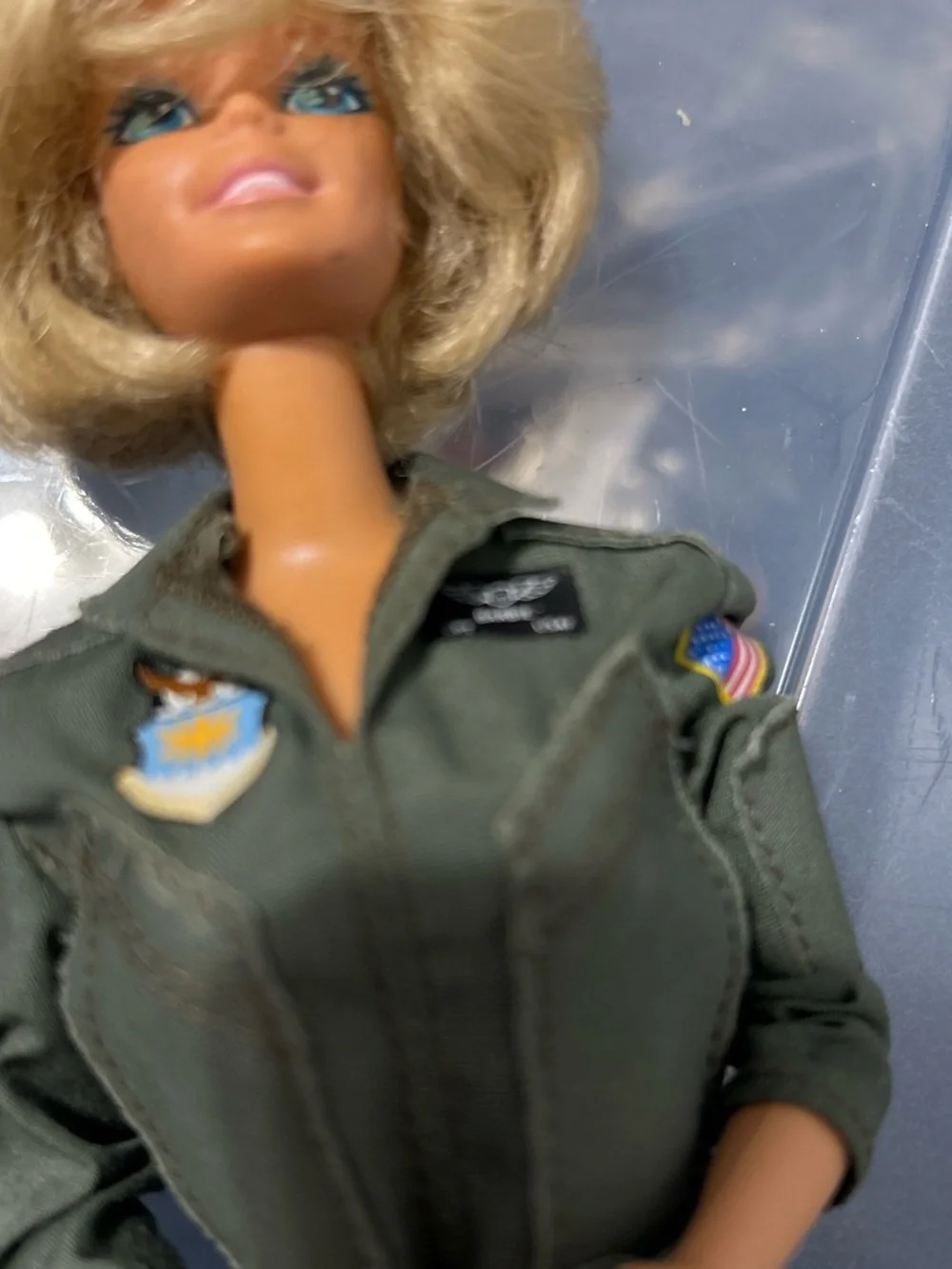 Mattel Blonde Barbie Doll in Olive Green Flight Suit